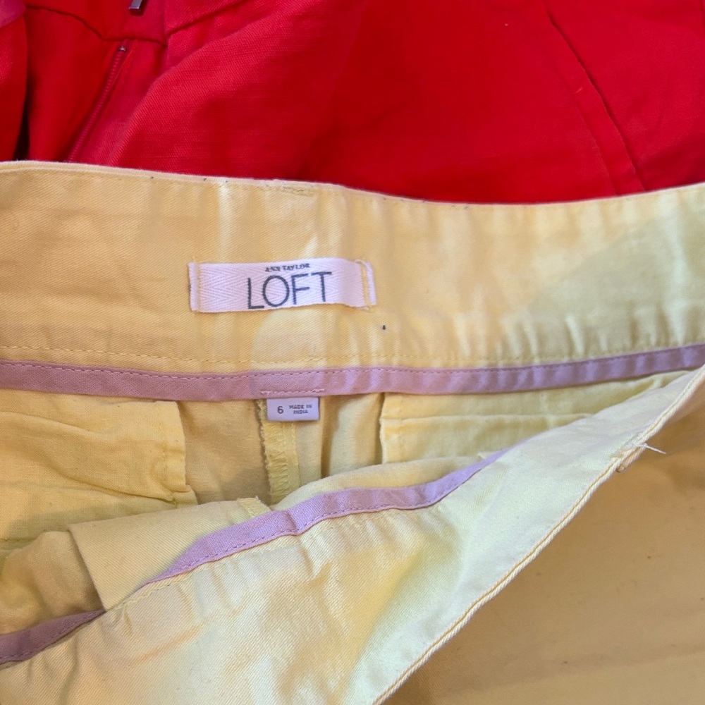 LOFT Yellow and Orange Cotton Shorts Duo - Picture 4 of 4